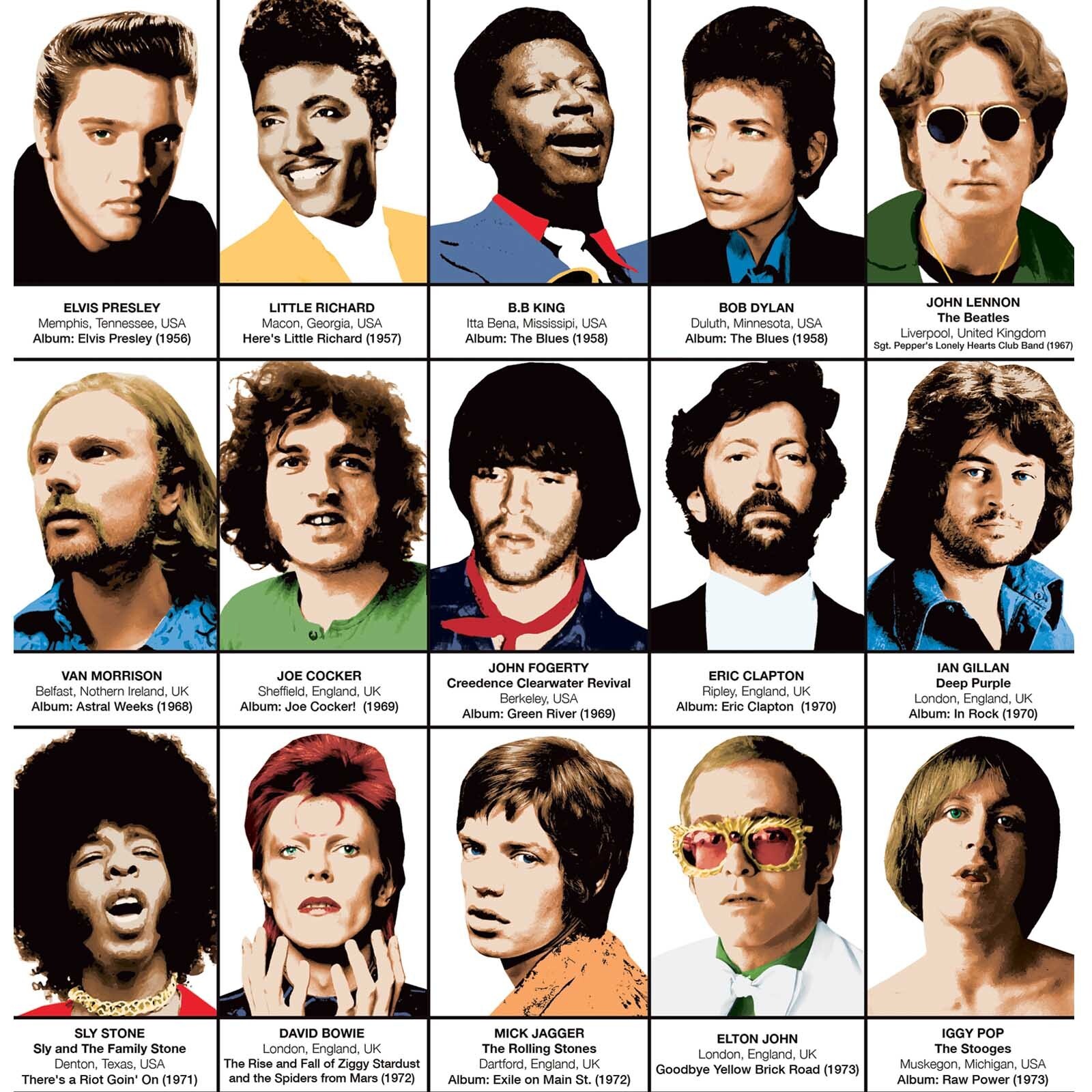 Affiche - Legendary Rockstars Singers - Olivier Bourdereau