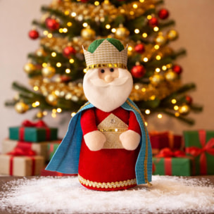 Set de los 3 reyes magos decorativos navideños de h.35cm - con base estable, figuras en poliéster
