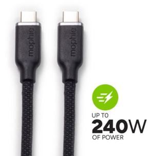Câble de charge MOPHIE 8M USB-C vers USB-C Noir