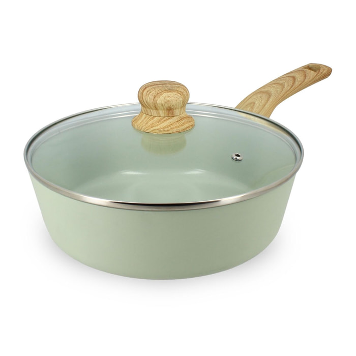 Sauteuse 24cm avec revêtement céramique céladon - tous feux COLORAMA