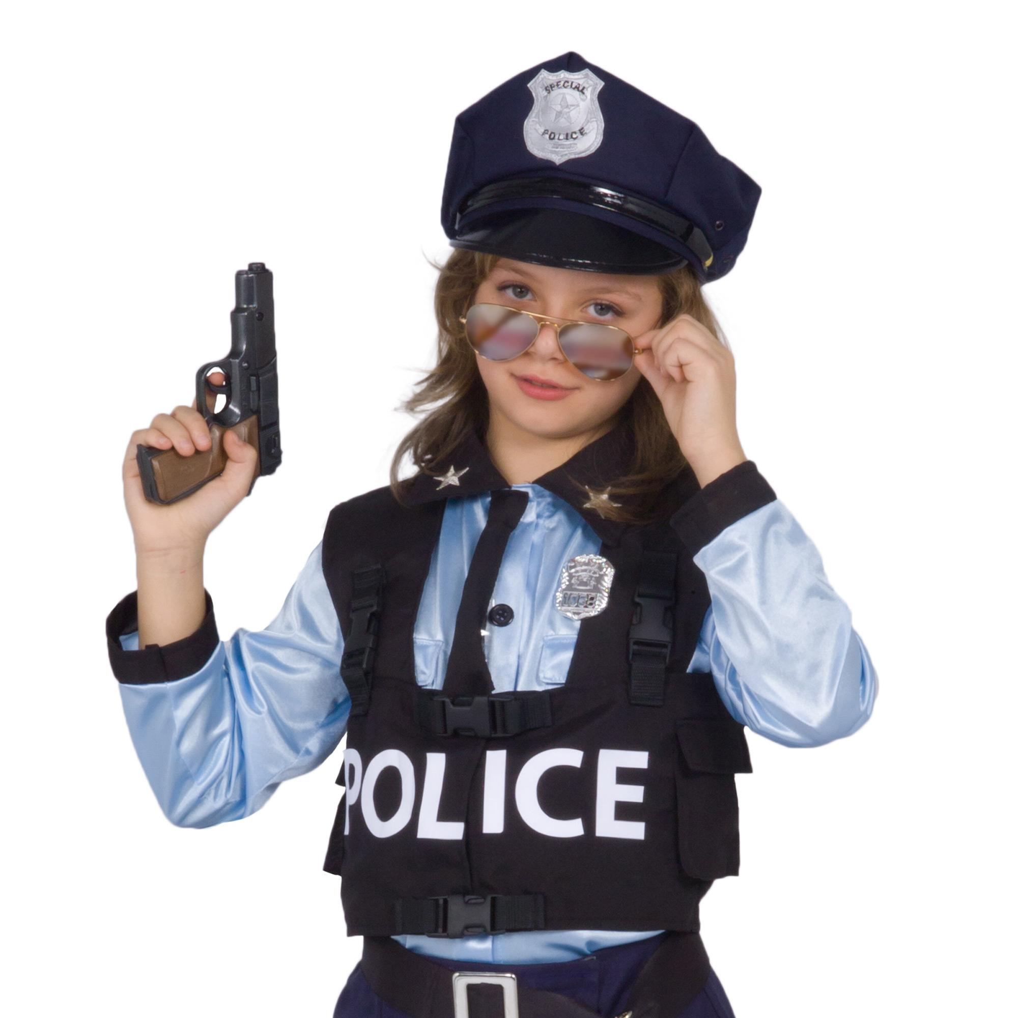 Travestimento Costume Di Carnevale Poliziotta Special Police Bambina