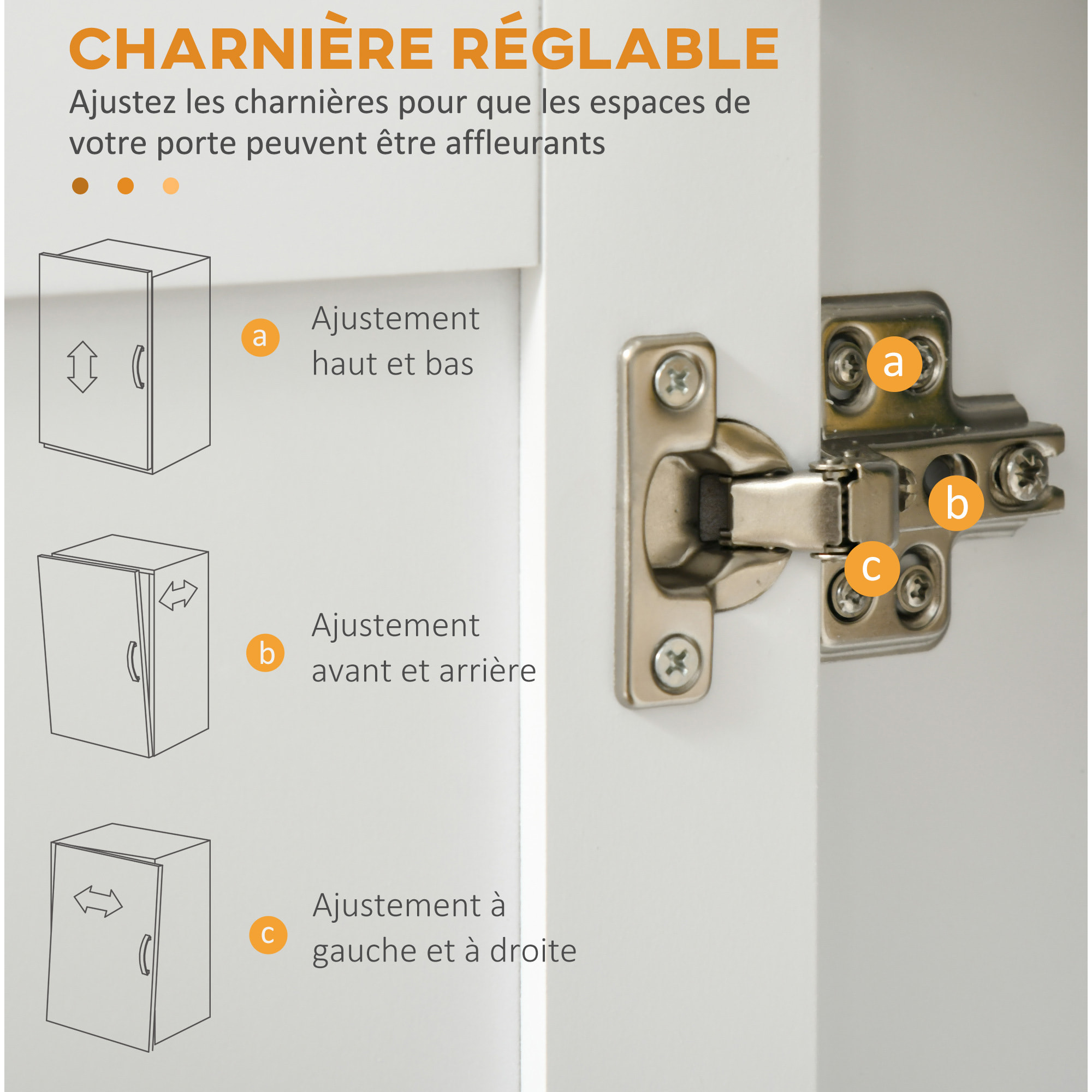 Desserte de cuisine 2 portes avec étagère tiroir coulissant porte-torchons étagère épices blanc aspect chêne clair