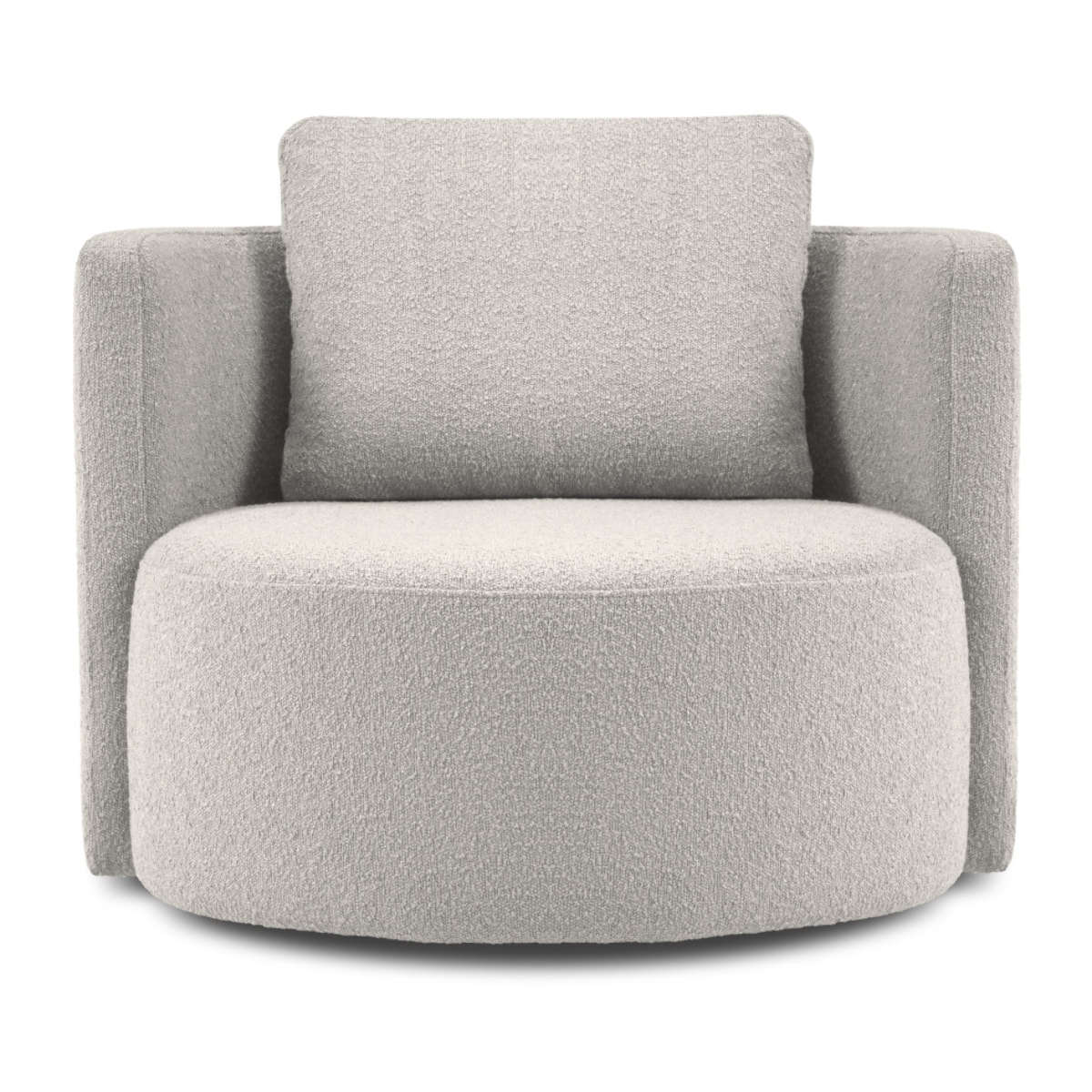 Fauteuil pivotant "Adam" bouclé gris clair