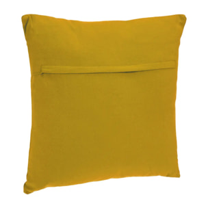 Coussin déhoussable coton jaune 38x38cm