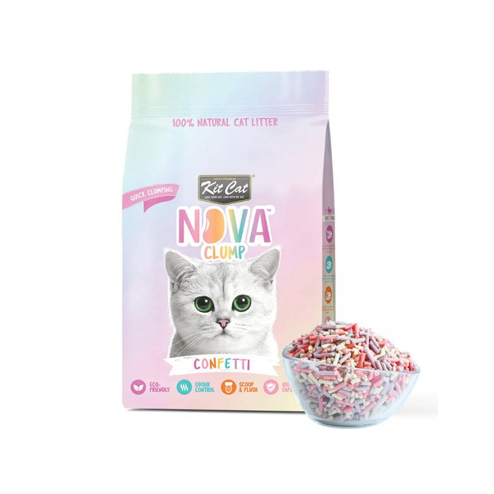 Kit Cat Arena Eco Nova - Confetti 7 L Arena para gatos