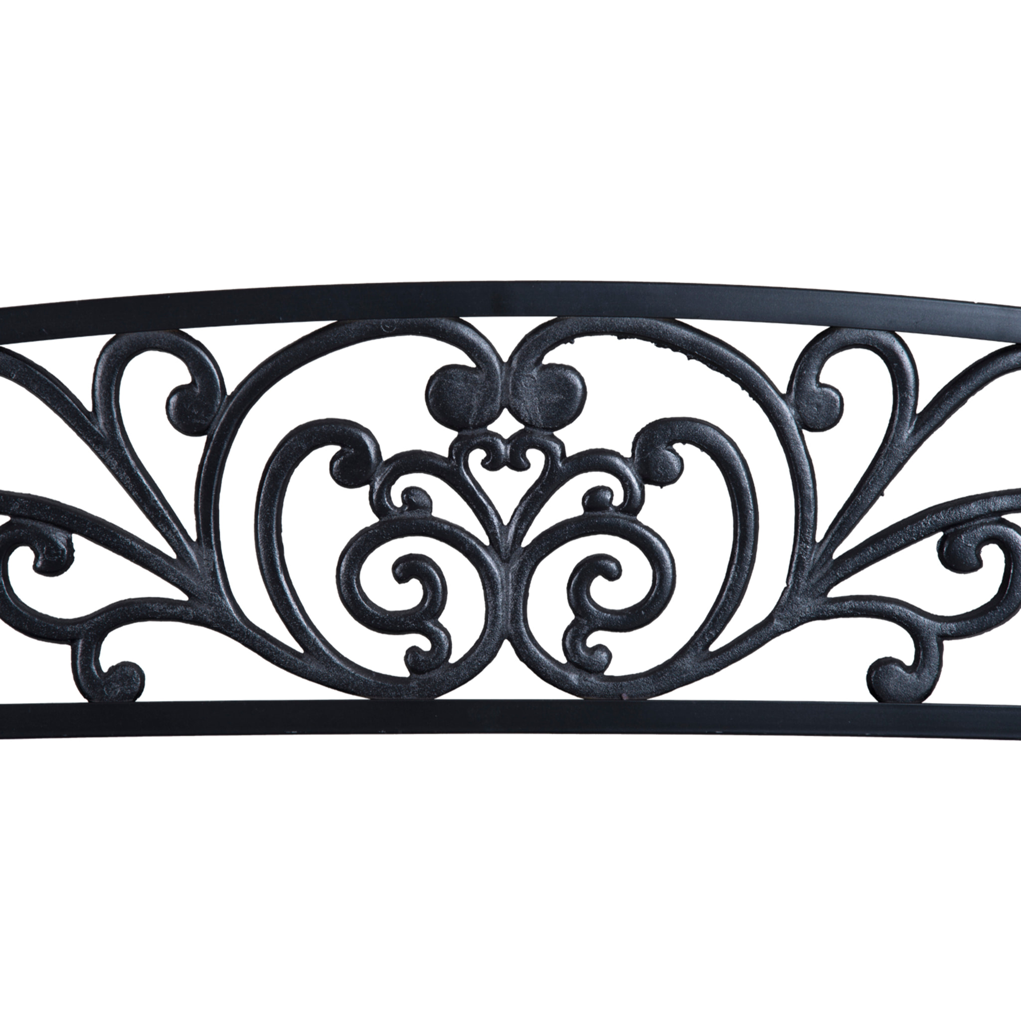 Banc de jardin terrasse en acier fonte noir 3 places 127 x 60 x 87 cm charge max 220 Kg