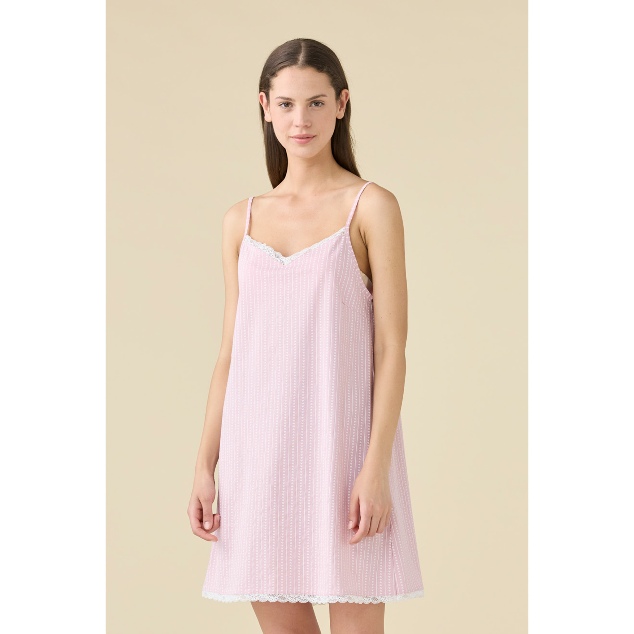 Camicia da notte donna estiva in cotone articoloclassic heart. Noidinotte