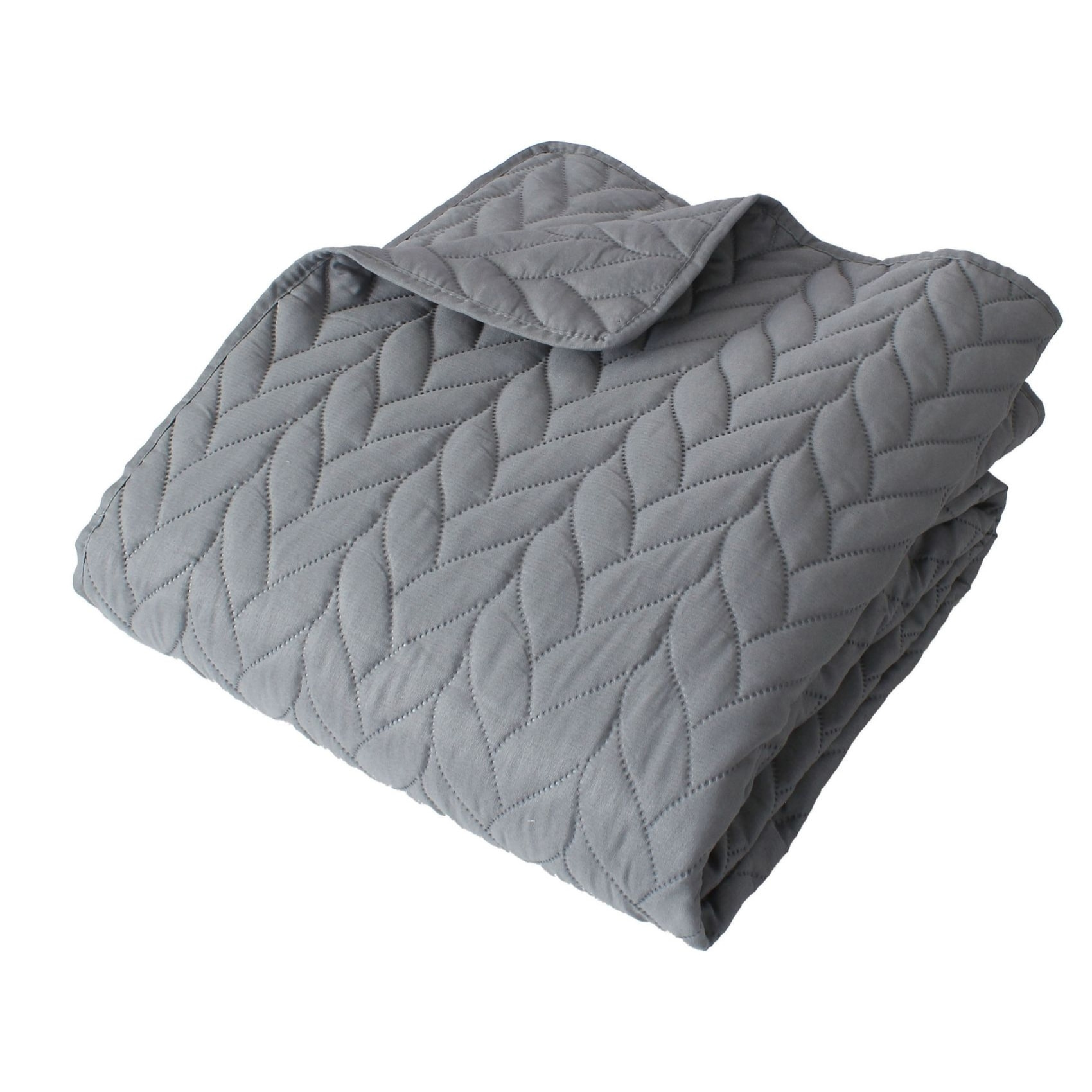 Couvre lit en microfibre dessin par ultrason - Gris clair