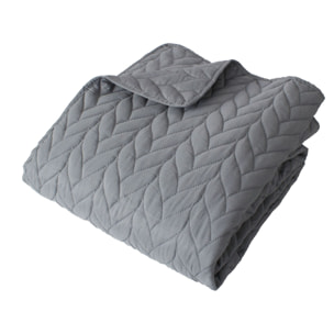 Couvre lit en microfibre dessin par ultrason - Gris clair