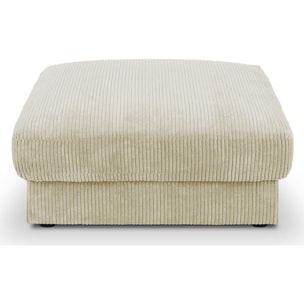 Pouf en velours côtelé beige - Robin