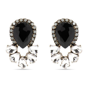 Pendientes con Cristal Multicolor acabado oro 18k