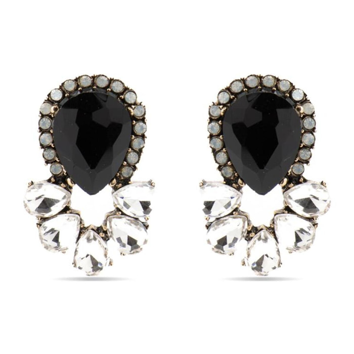 Pendientes con Cristal Multicolor acabado oro 18k