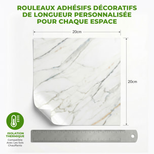 Sticker Sol avec laminat de Protection en Plastique Anti-dérapant | Stickers adhésif Sol - SOL MARBRE BLANC - 1 sticker