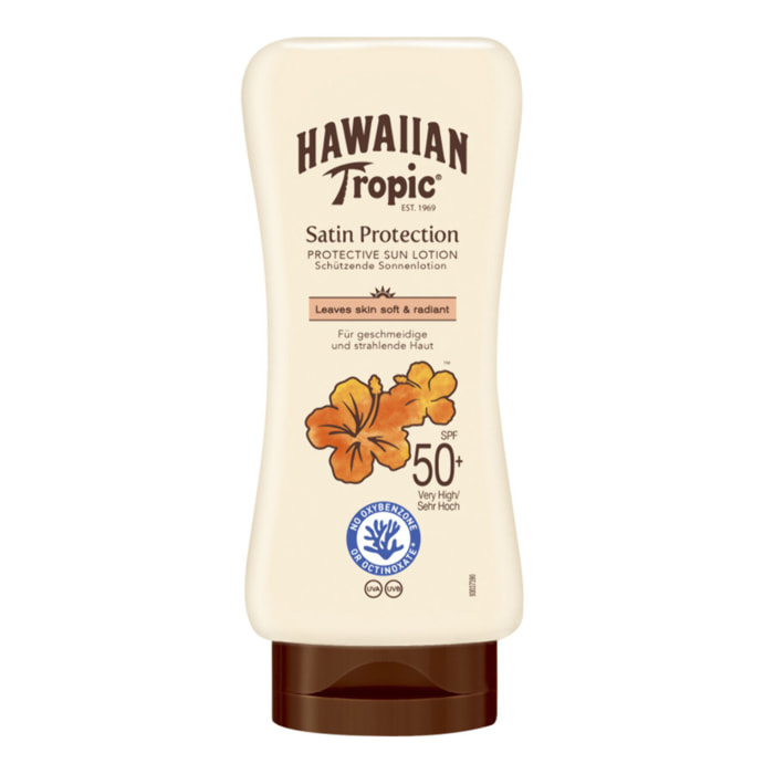 Pack de 2 - Hawaiian Tropic - Lotion protectrice satin SPF 50 – 180 ml