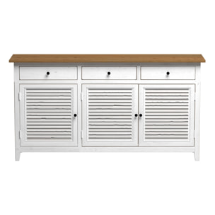 Buffet en bois recyclé blanc effet vieilli - Casa