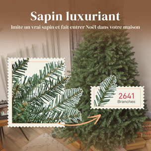 Sapin de Noël artificiel Ø130 x 210H cm 2641 branches épines imitation épicéa grand réalisme vert