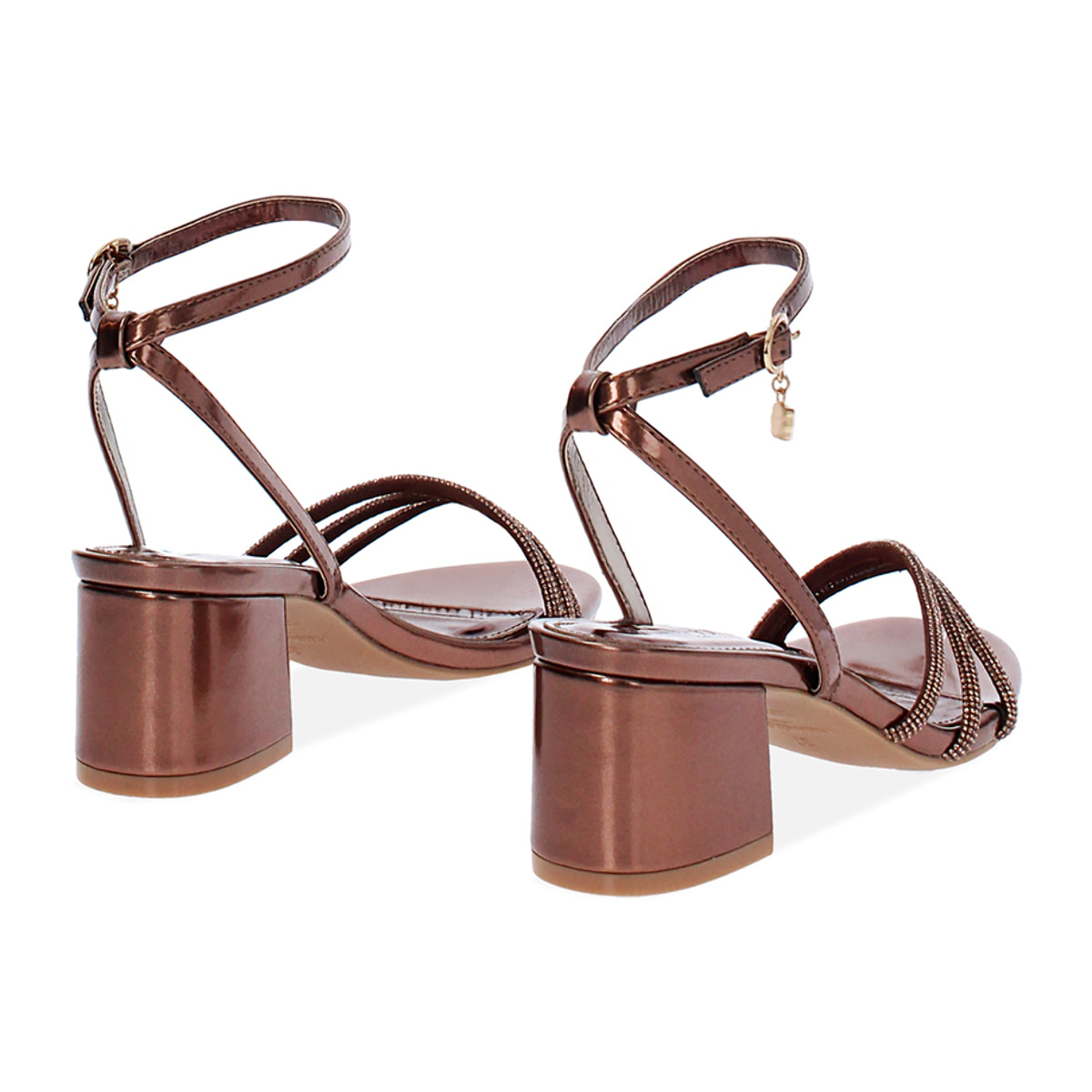 Sandalo donna rame chic, tacco 5,5 cm