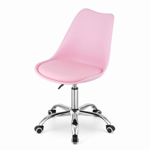 Sedia da ufficio rotante Alba in rosa pastello
