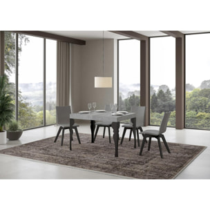 Mesa extensible 70x110/194 cm Paxon Cemento estructura Antracita