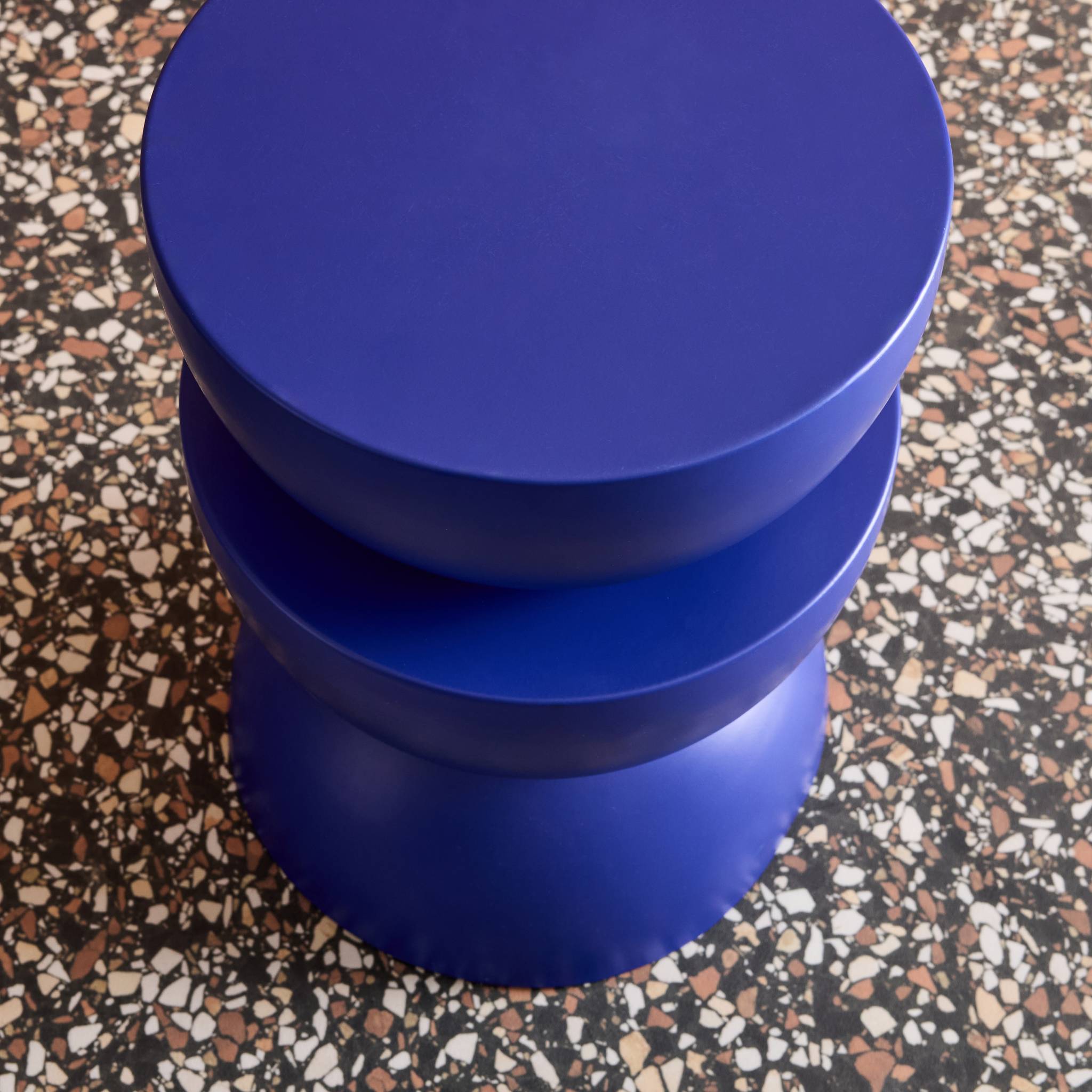 Table d'appoint, bout de canapé, table de chevet métal Ø32 x H46,5cm COUMBA