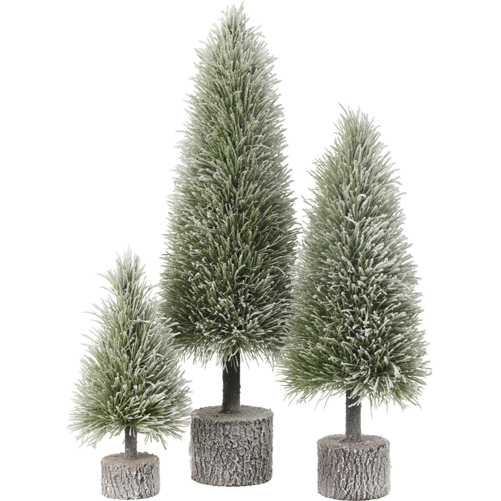 J-Line décoration Sapin De Noël Neige - plastique - vert - large - LED