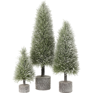 J-Line décoration Sapin De Noël Neige - plastique - vert - large - LED