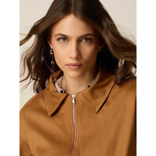 Oltre - Giubbotto corto con zip - Marrone