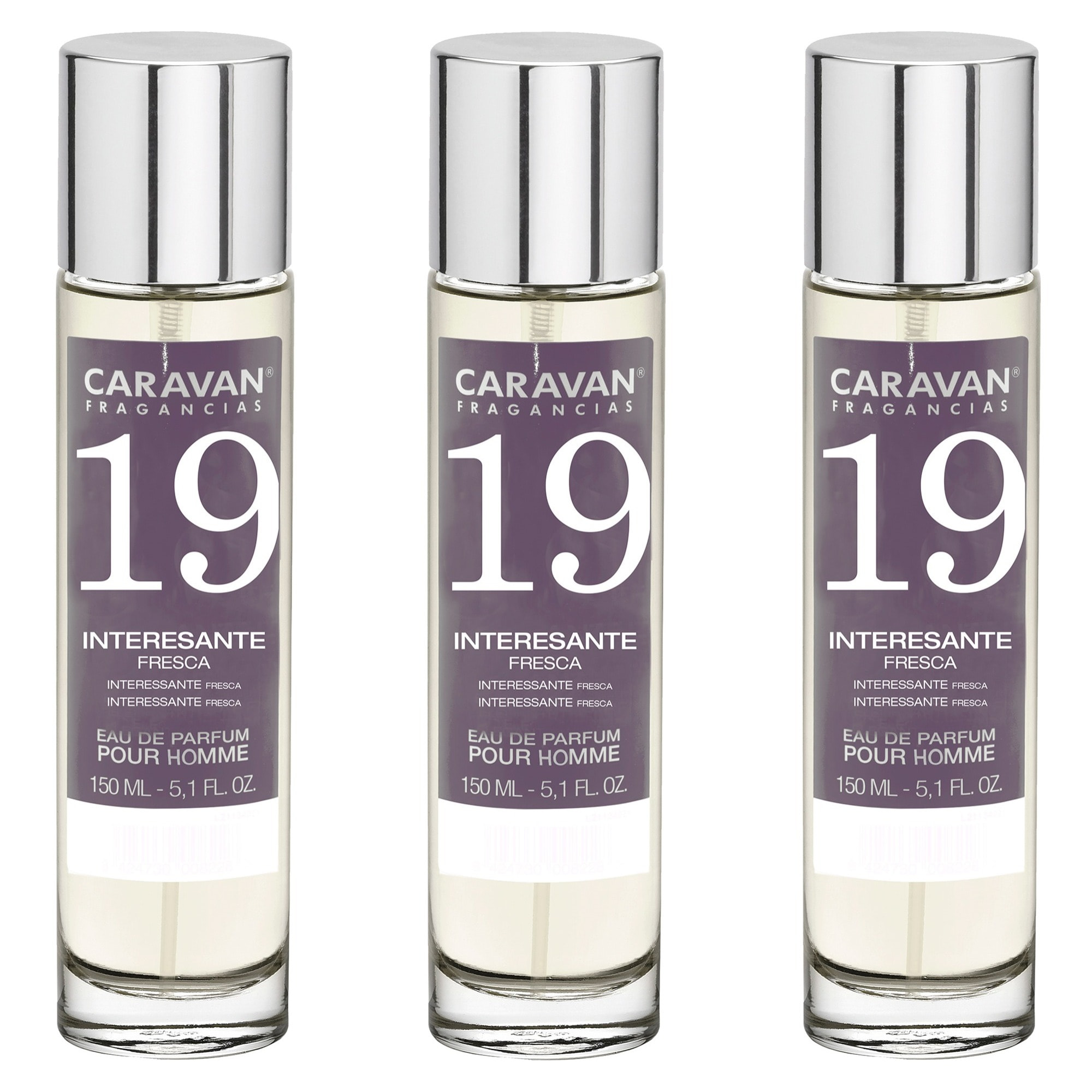 Caravan fragancias set de 3 frascos perfume de hombre nº19, de 150 ml