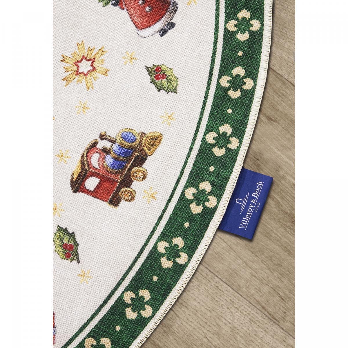 Tapis rond salon ou chambre enfant,  motif fêtes de SANTA, kilim original, entretien facile