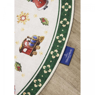Tapis rond salon ou chambre enfant,  motif fêtes de SANTA, kilim original, entretien facile