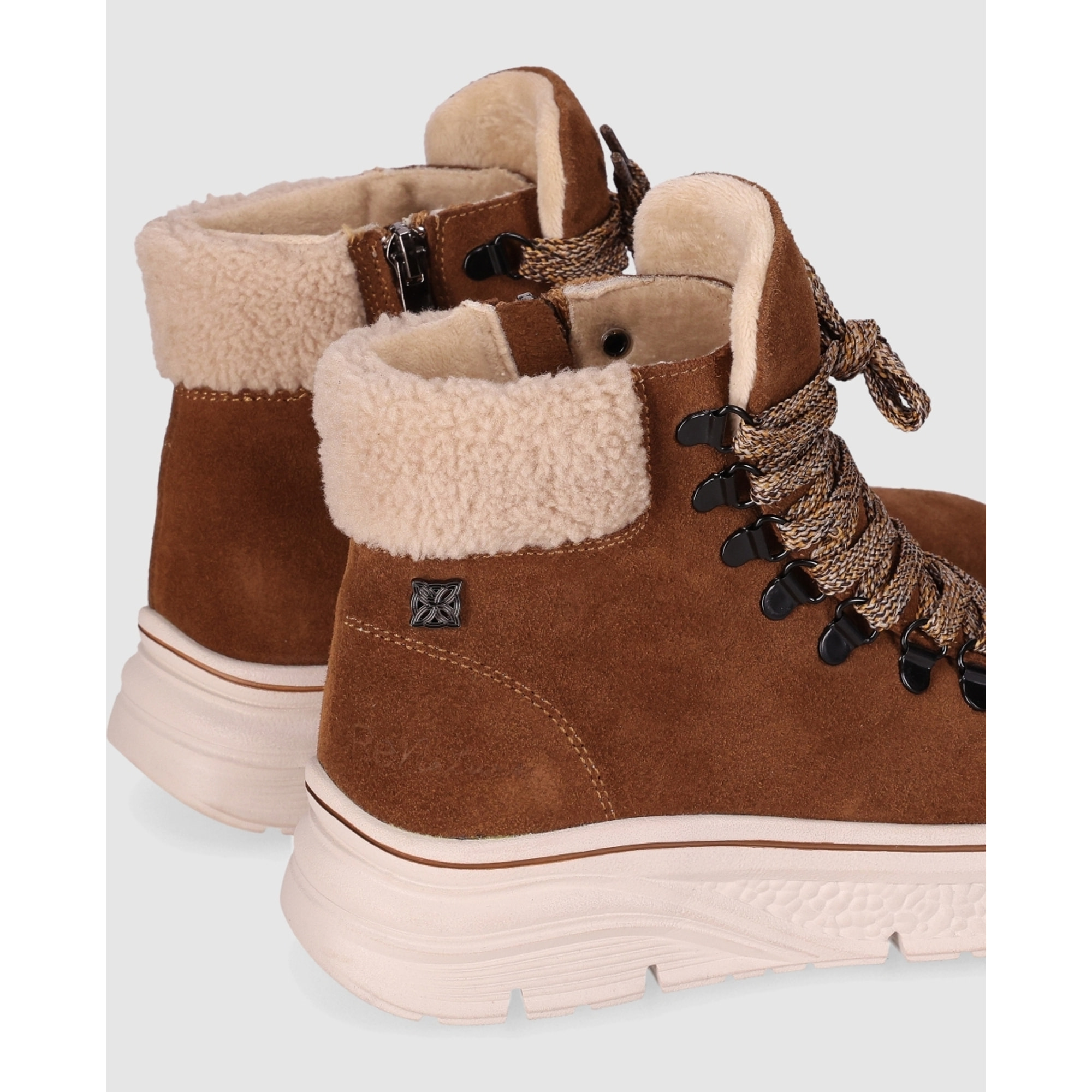 Botines de Serraje - Cuero - Tacón: Bajo