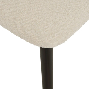 Lot de 2 chaises en bois boucle "Sari" blanc pieds noirs