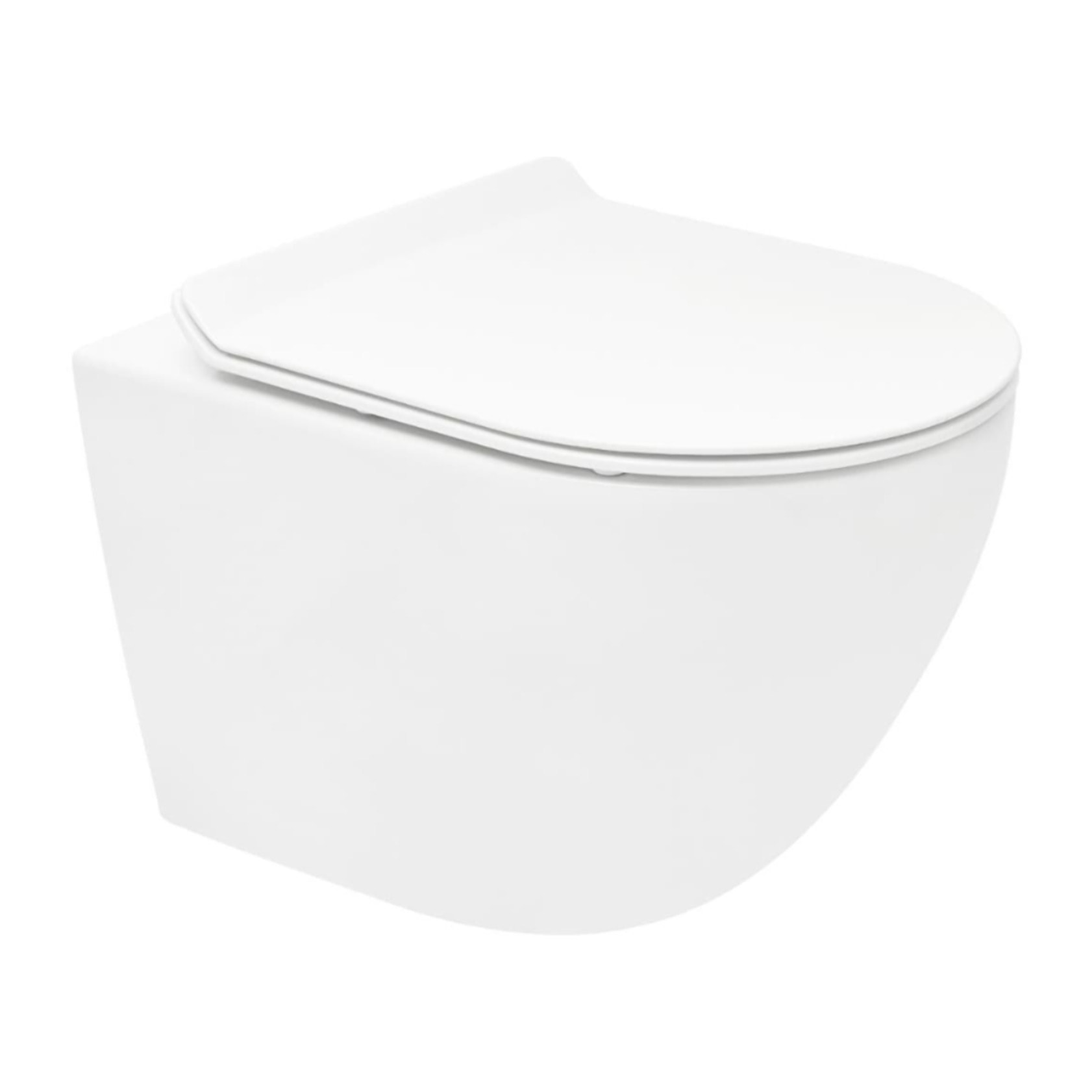 S-Line Pro WC suspendu sans bride Tornado Flush en céramique avec abattant SoftClose et fixations invisibles, blanc (WC01T)