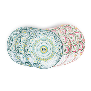 Lot de 6 petites assiettes à dessert, MANDALA