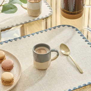 Tasse expresso Kate bleu gris et beige 10cl