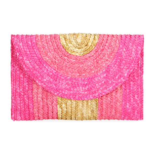 Pochette fucsia in paglia