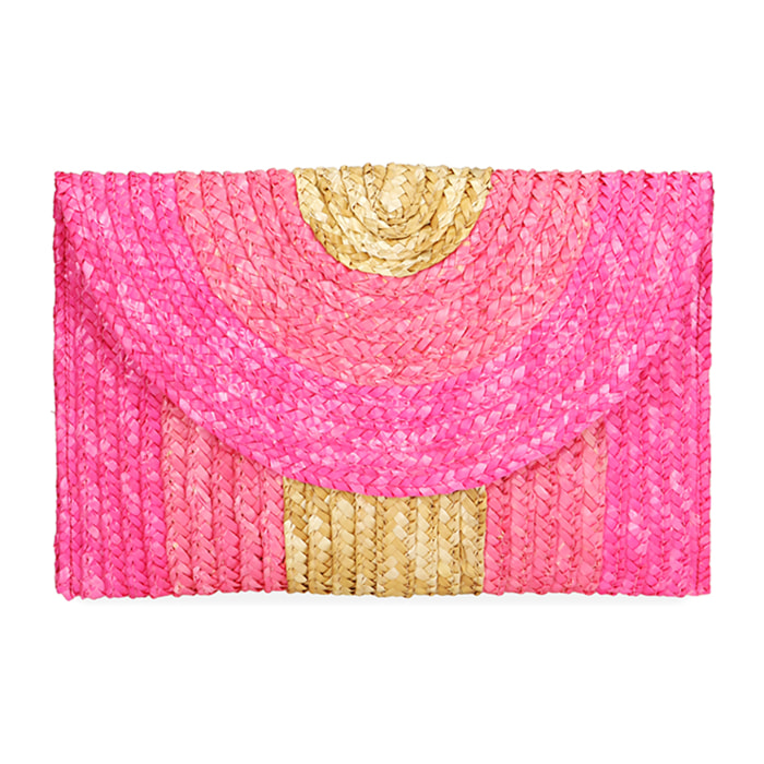 Pochette fucsia in paglia