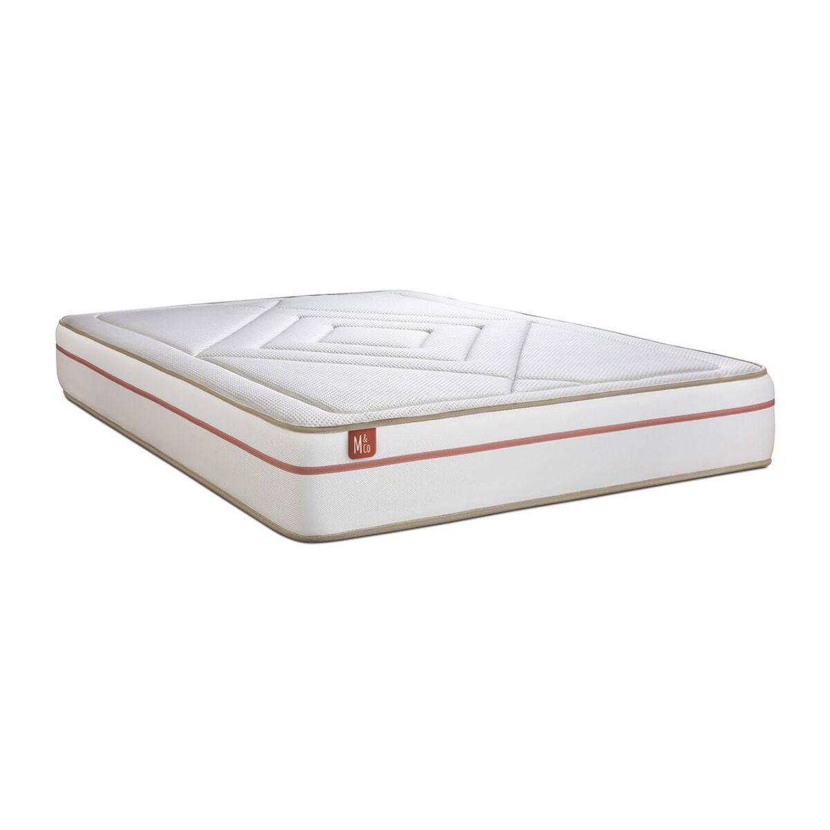 Ensemble Matelas Le Paisible - 24cm - Mémoire de forme - Matériaux éco-responsable - Sommier Tapissier Blanc