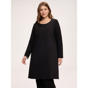 Fiorella Rubino - Vestito linea "A" in lana con cuciture - Nero