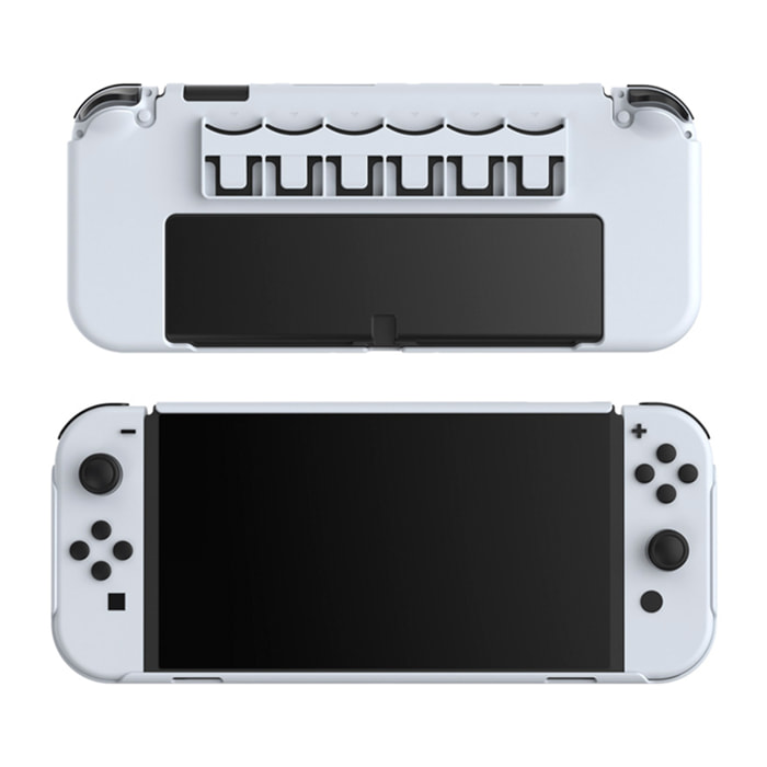 DAM Carcasa con 6 slots para tarjetas de juegos, compatible con Switch Oled. 24,5x10,3x2 Cm. Color: Transparente