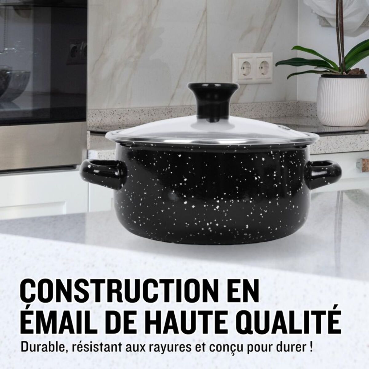 Ensemble 10 pieces marmites et cocottes de cuisine avec couvercle en verre Herzberg HG04128