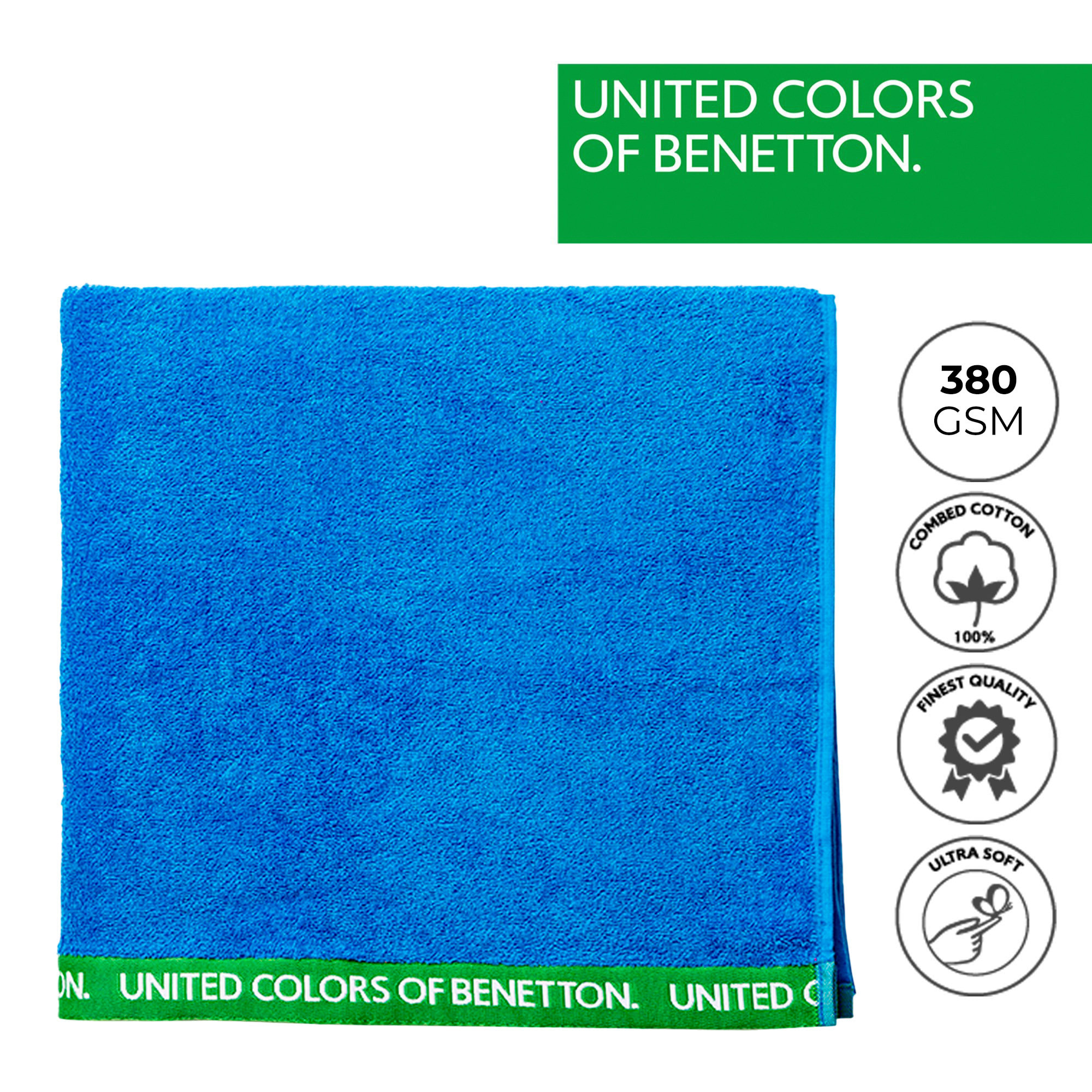 Toalla de playa azul 90x160 Benetton.