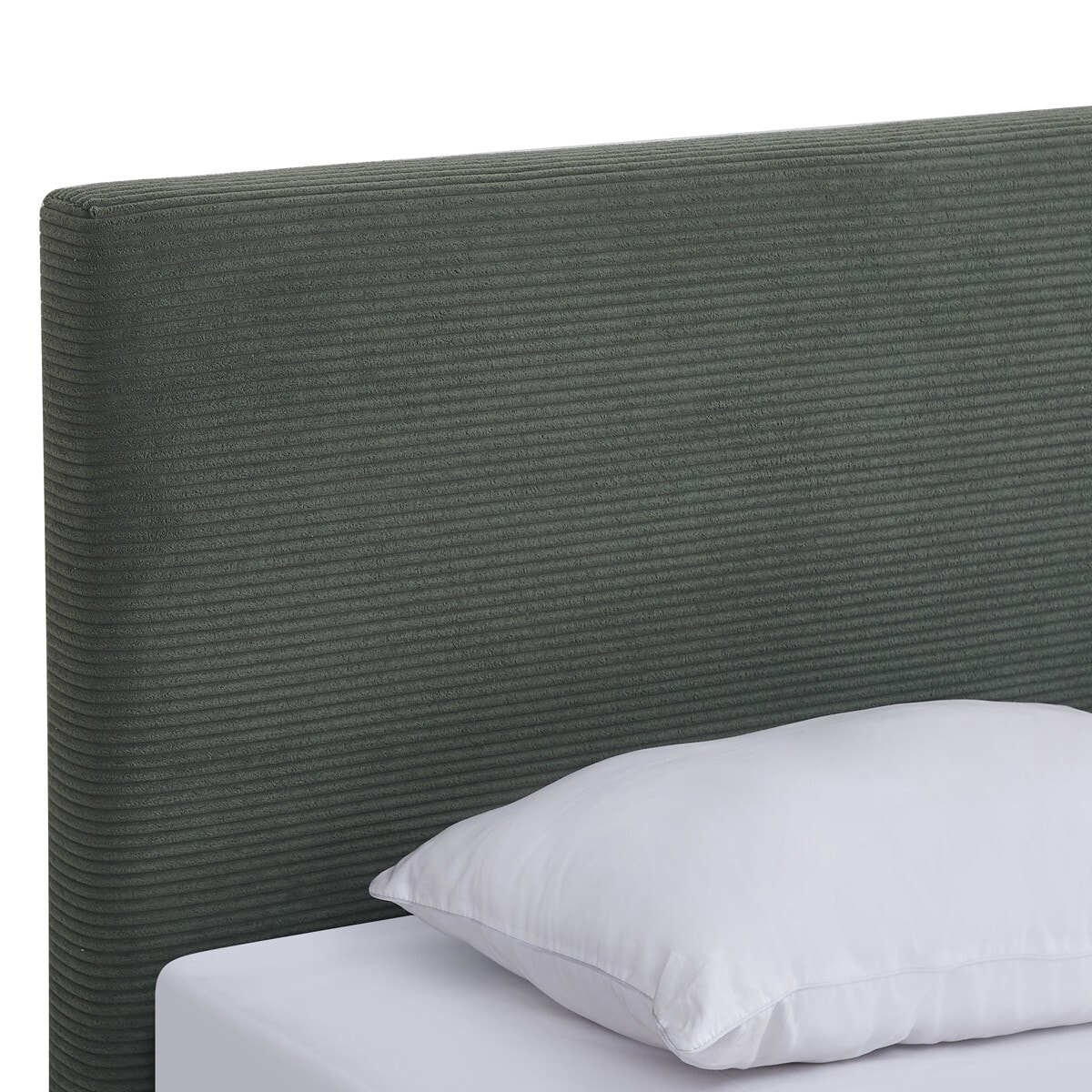 Lit avec tête de lit en velours côtelé - WILLIAM