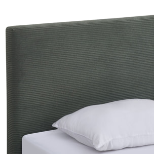 Lit avec tête de lit en velours côtelé - WILLIAM