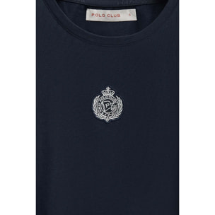 Maglietta blu marino a maniche corte con ricamo nautico Polo Club