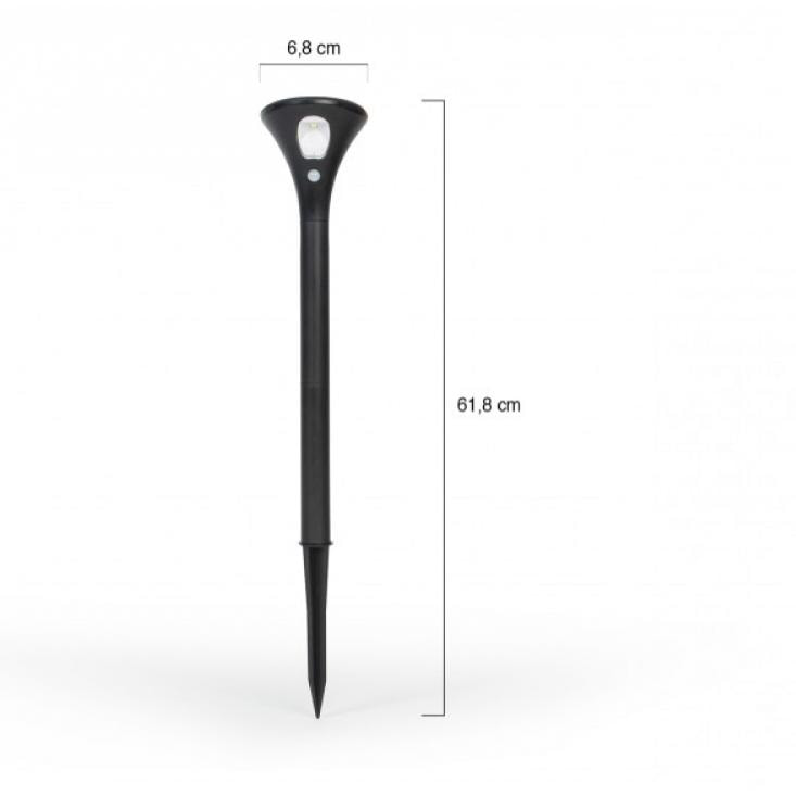 Lampe borne solaire 2 en 1 - lot de 2