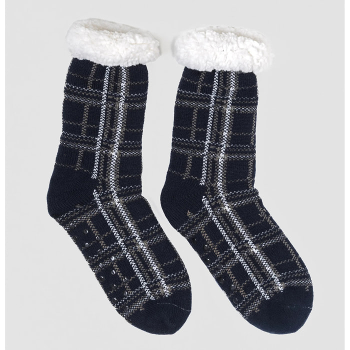 Calcetines hombre Cuadro Brais azul marino