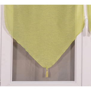 Paire de petits voilages anis en pointe avec pompon - Vert clair