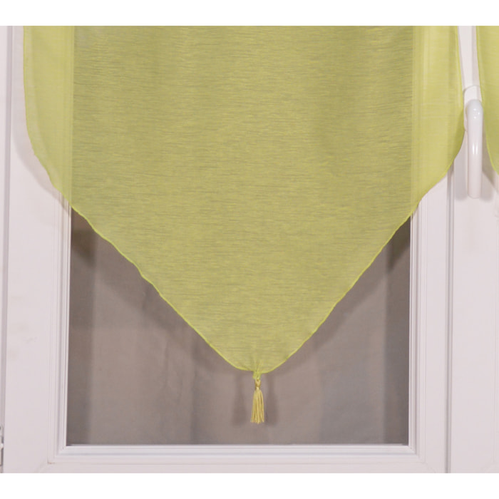Paire de petits voilages anis en pointe avec pompon - Vert clair