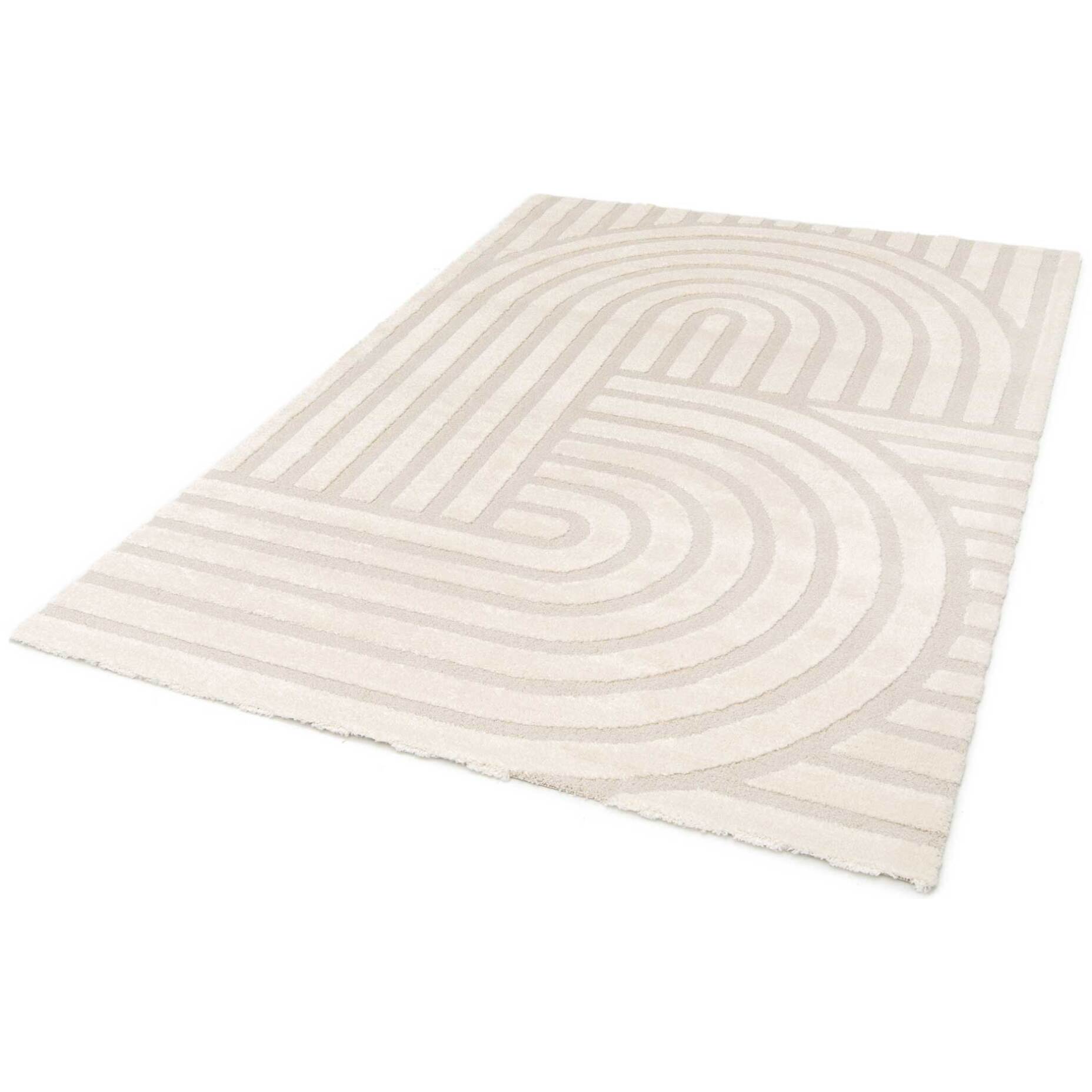 SNOWY Alfombra con relieve de estilo escandinavo en blanco, varias medidas disponibles.